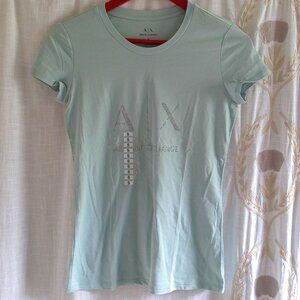 Armani Exchange Mint Slim Fit Stretch Cotton Tee Women's Small